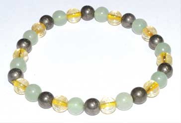 (image for) 6mm Aventurine, Green, Citrine & Pyrite bracelet - Click Image to Close