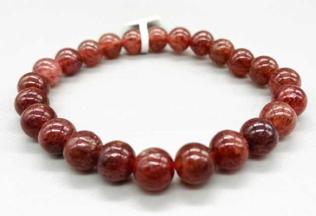 (image for) 8mm Quartz, Strawberry bracelet