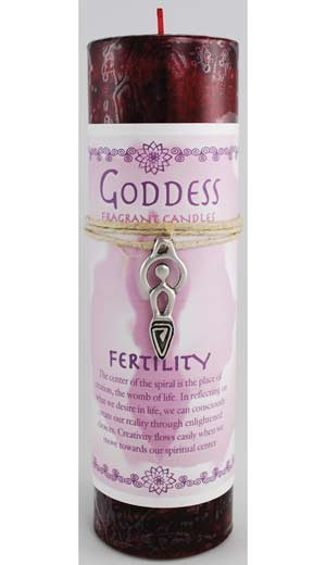 (image for) Fertility Pillar Candle with Goddess Necklace - Click Image to Close