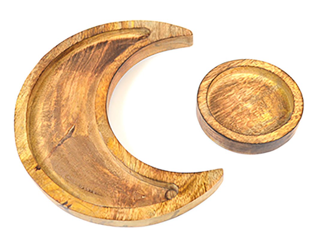 (image for) 10 1/4" Moon wooden tray - Click Image to Close