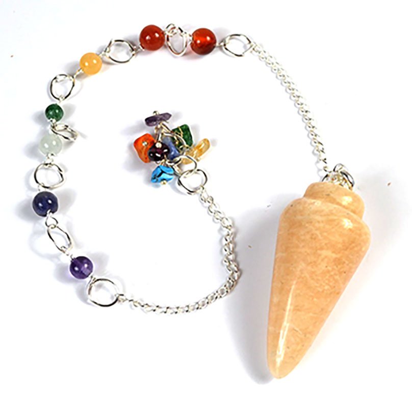 (image for) Moonstone, Peach 7 Chakra pendulum - Click Image to Close