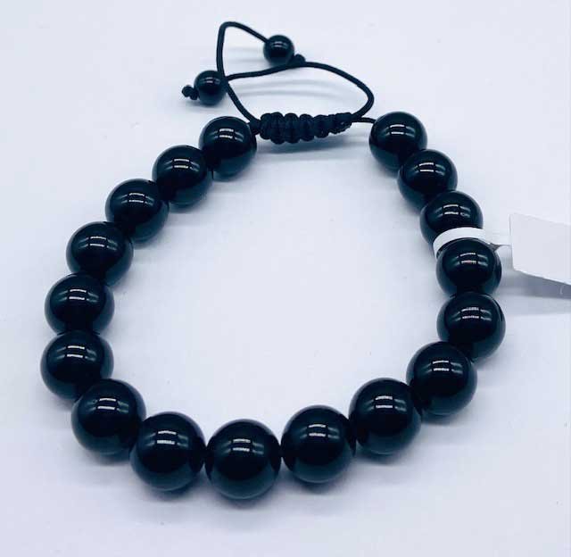 (image for) 10mm Obsidian, Black bracelet - Click Image to Close