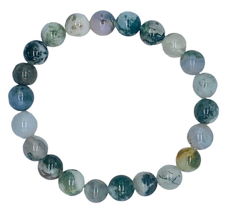 (image for) 8mm Moss Agate bracelet - Click Image to Close