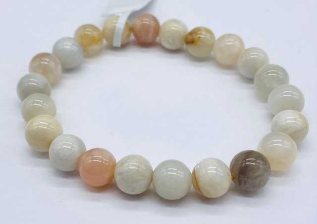 (image for) 8mm Moonstone, Multi bracelet