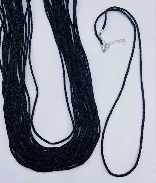 (image for) (set of 50) Braided Necklace W Clamp - Click Image to Close