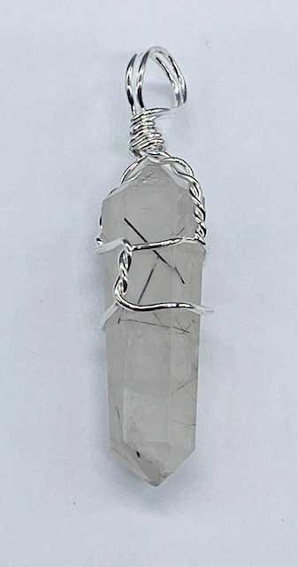 (image for) (set of 5) Quartz W Tourmaline wire wrapped point