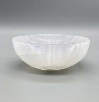 (image for) 4" Selenite Oval bowl - Click Image to Close